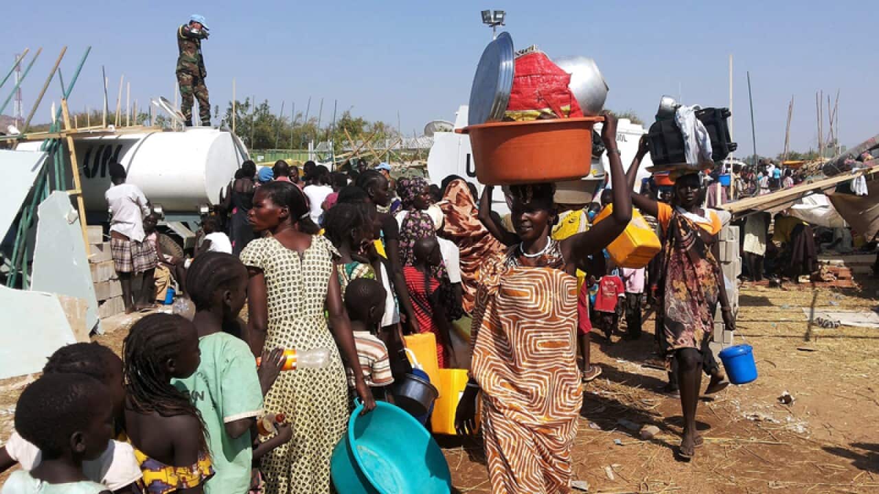 South Sudan civilians fleeing unrest