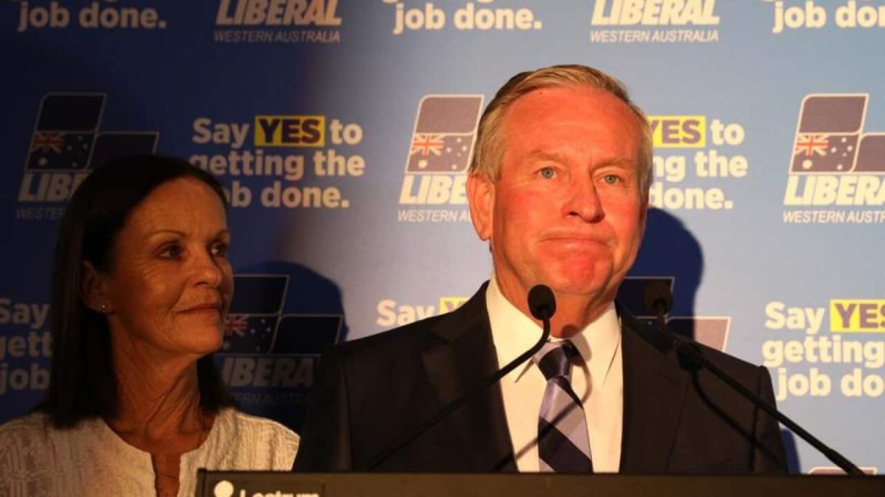 Colin Barnett and his wife makes his concession speech.
