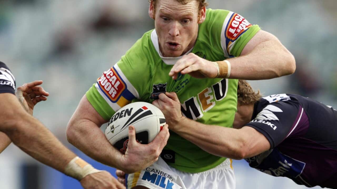 Joel Monaghan in action for the Raiders