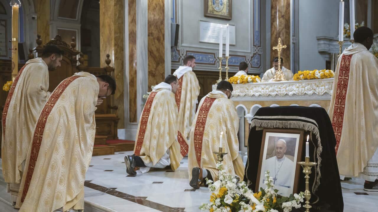 Catholics commemorate Pope Francis in Istanbul, Turkey - 22 Apr 2025