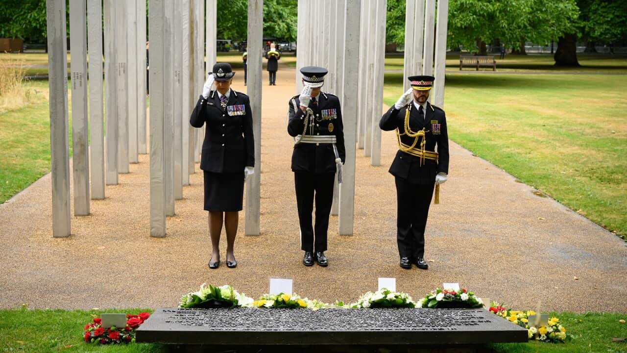 Wreaths Are Laid At The Hyde Park 7/7 Memorial On The 20th Anniversary Of The Terror Attacks On London