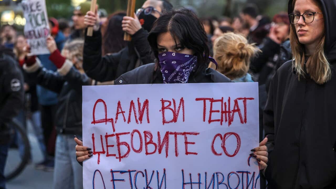 Protest against North Macedonian government's inefficiency in Skopje