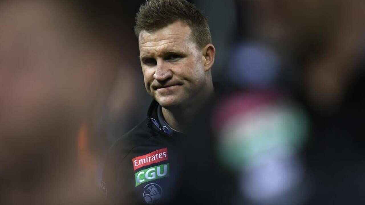 Coach of the Magpies Nathan Buckley