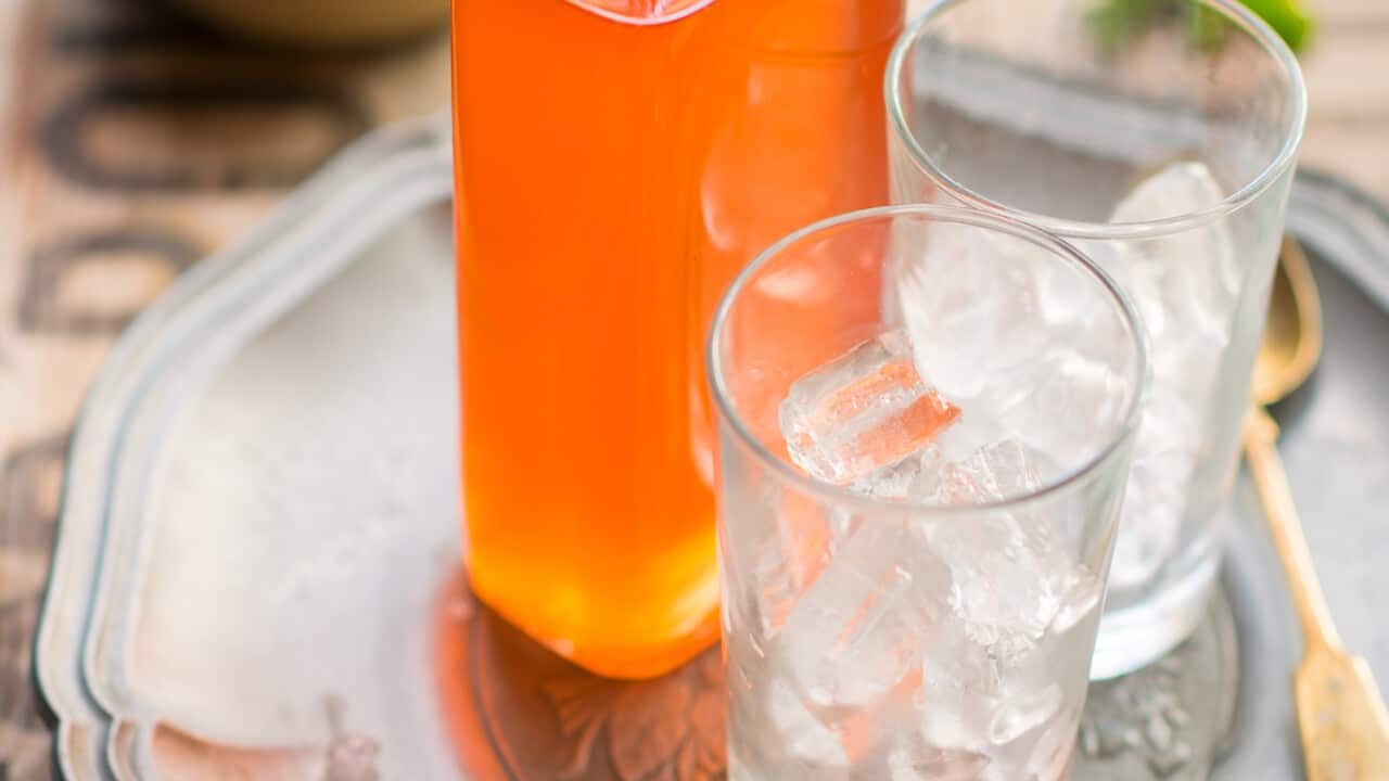 Strawberry and rose geranium cordial
