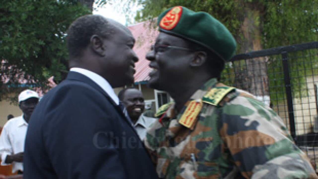 The picture of South Sudan Minister for Defence with Chief of General Staff