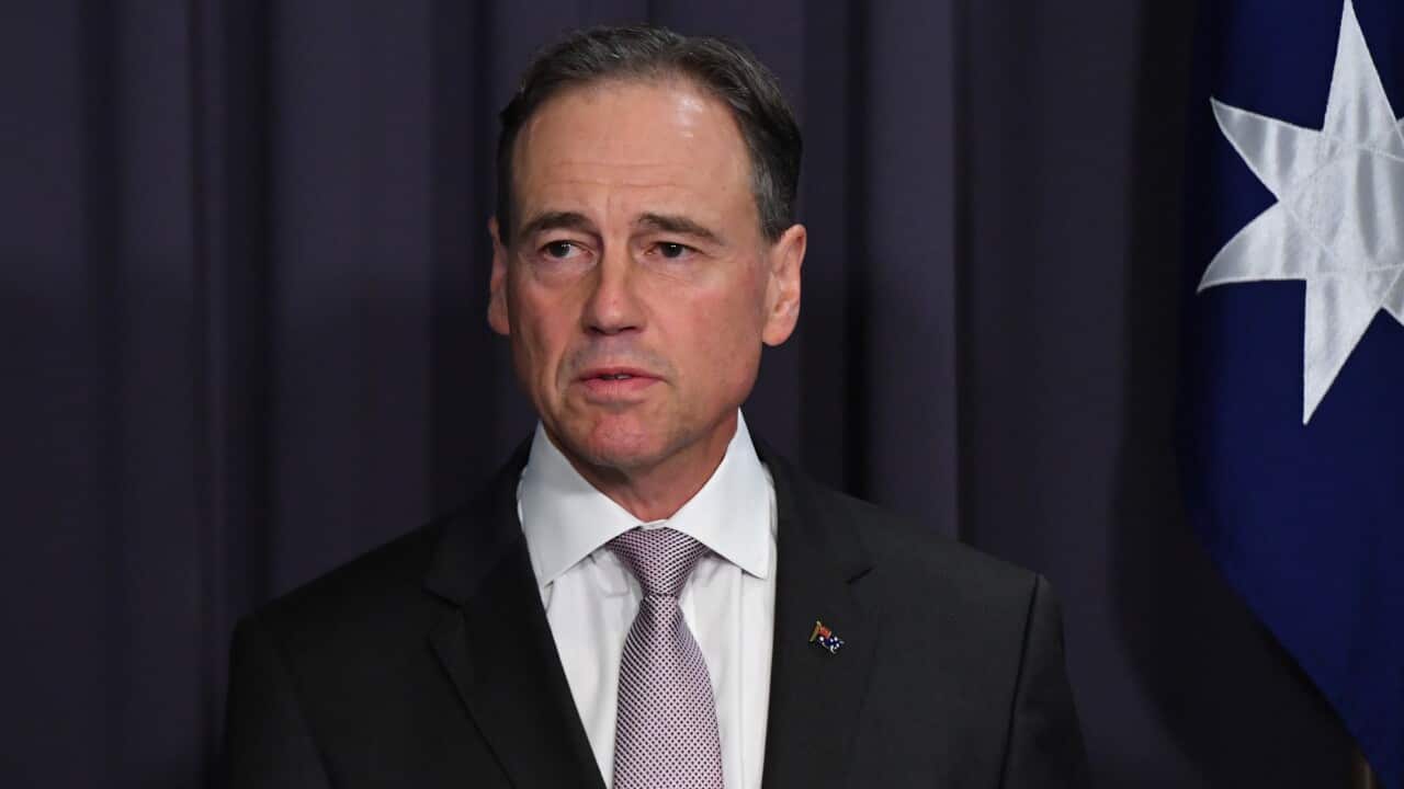 Minister for Health Greg Hunt provides a Covid-19 update at a press conference at Parliament House in Canberra, Wednesday, March 24, 2021. (AAP Image/Mick Tsikas) NO ARCHIVING