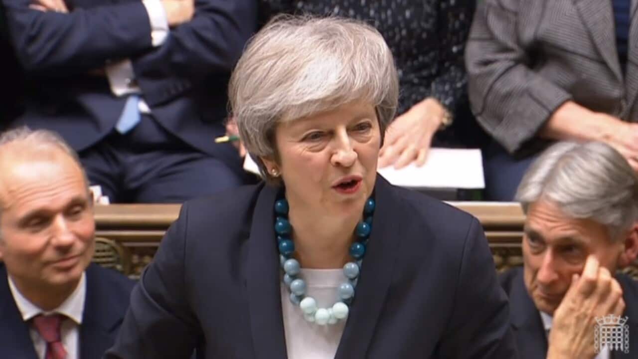 Prime Minister Theresa May making a statement in the House of Commons, London.