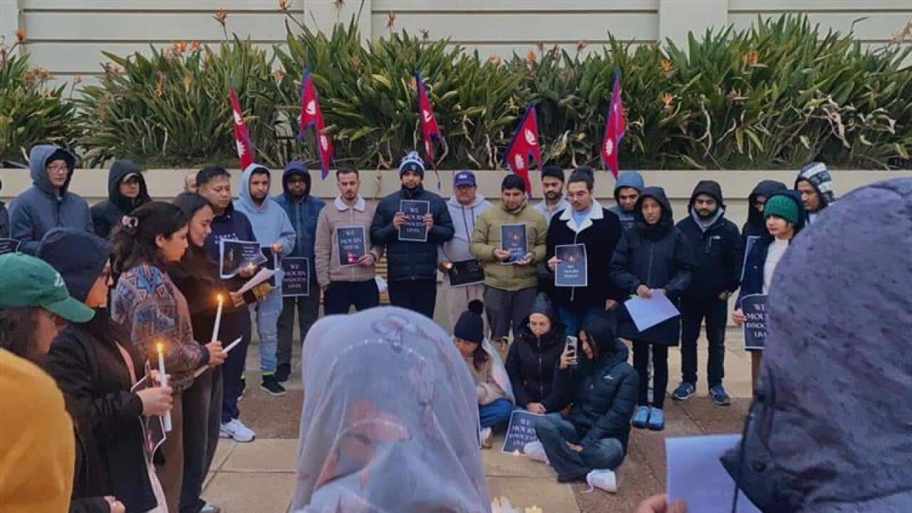 A vigil held in Australia in memory of people who died during Nepal's Gen Z protests.