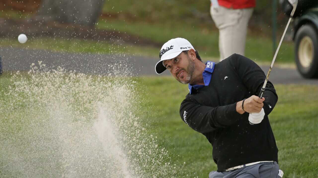 Scott Piercy hits the ball at the the Safeway Open golf tournament