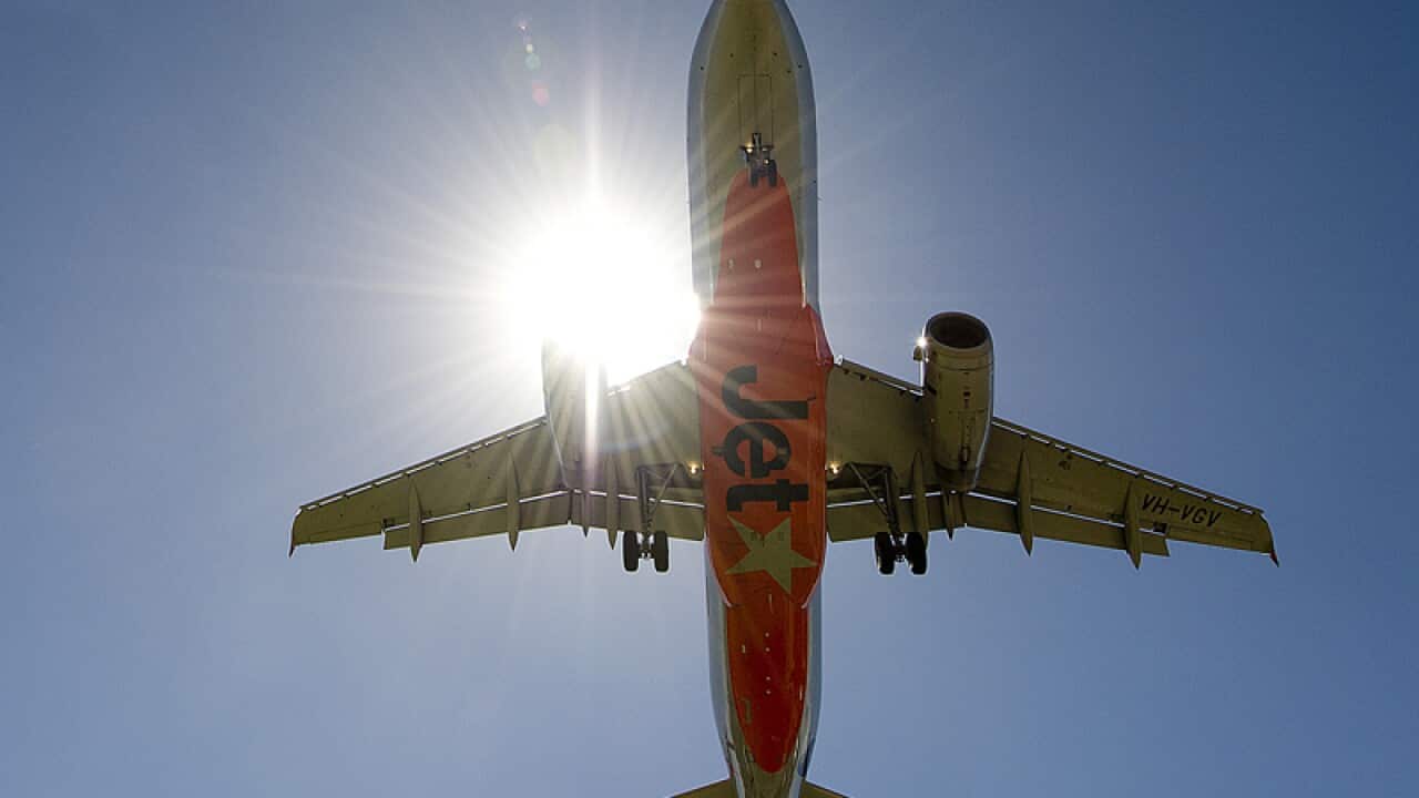Stock photo of a Jetstar plane