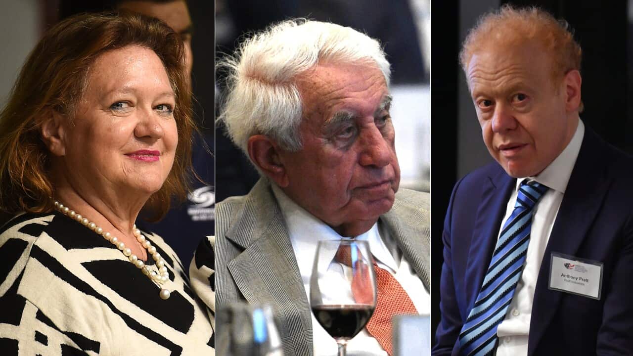 Australia's richest figures include Gina Rinehart, Harry Triguboff and Anthony Pratt.