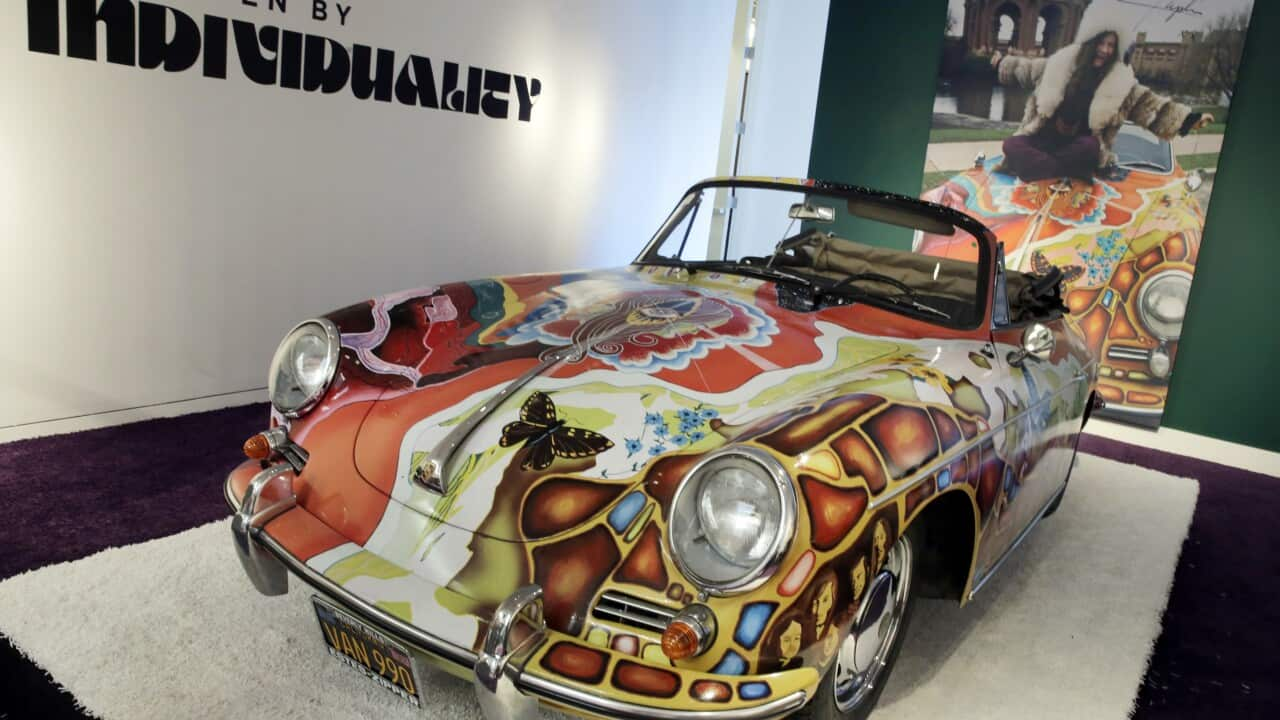 Singer Janis Joplin's wildly painted 1964 Porsche 356C Cabriolet