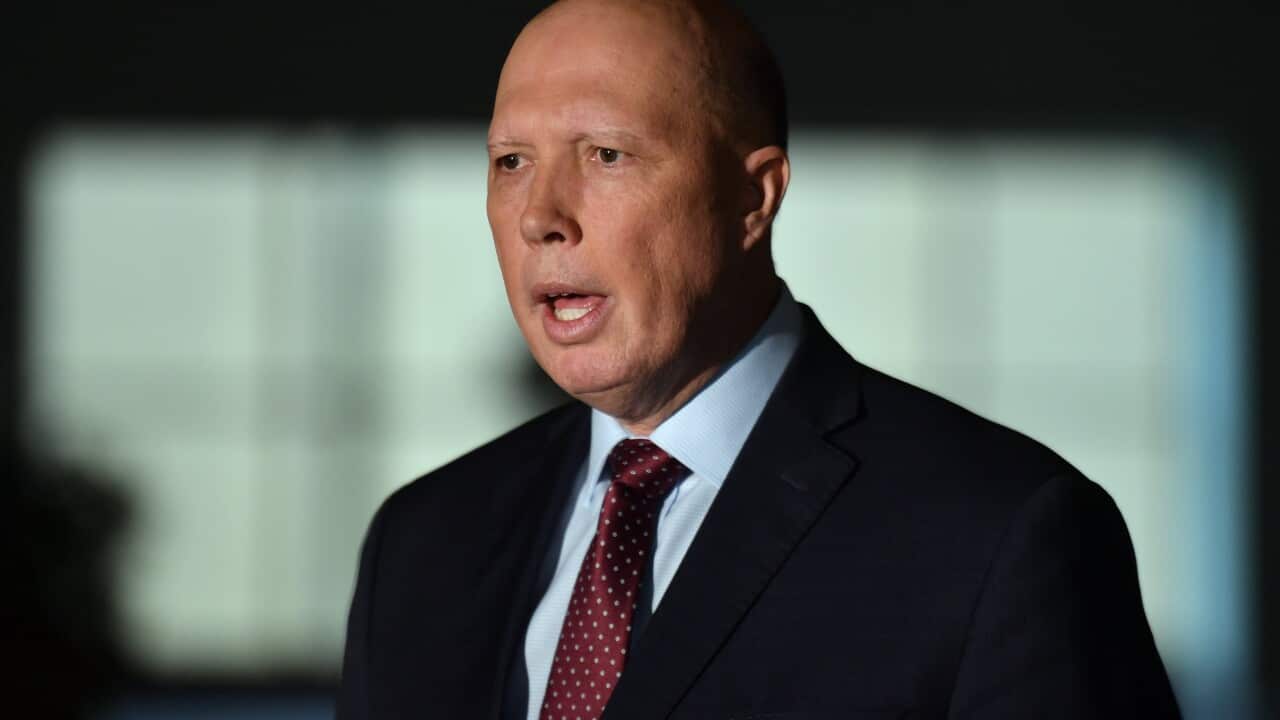 Home Affairs Minister Peter Dutton in Canberra