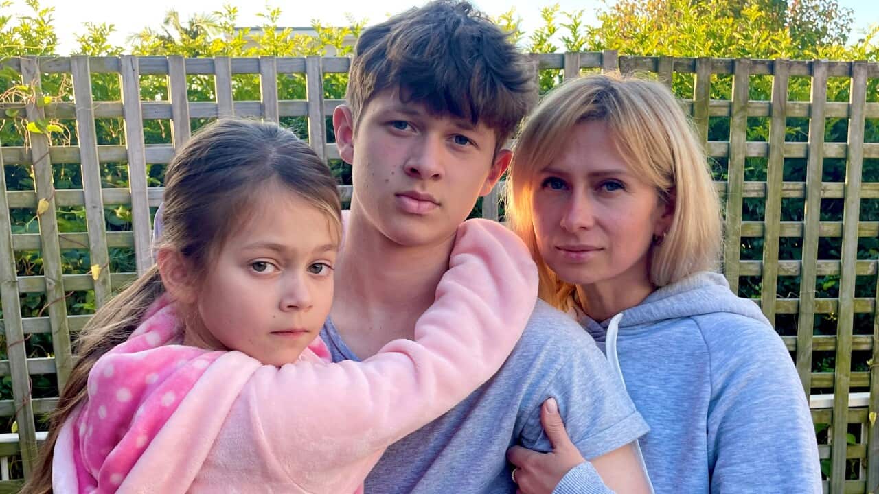 Alla Storozhuk with her son Mykola, 15 and daughter Yasa, 7 (SBS).jpg