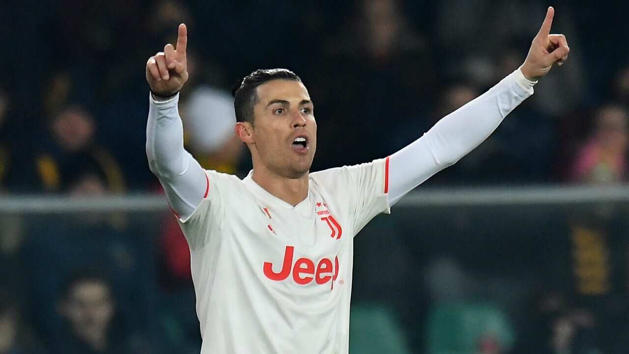 Cristiano Ronaldo celebrates a goal for Juventus