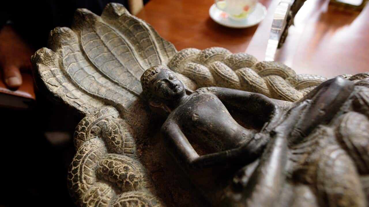 An artefact returned to Nepal in March, 2025.