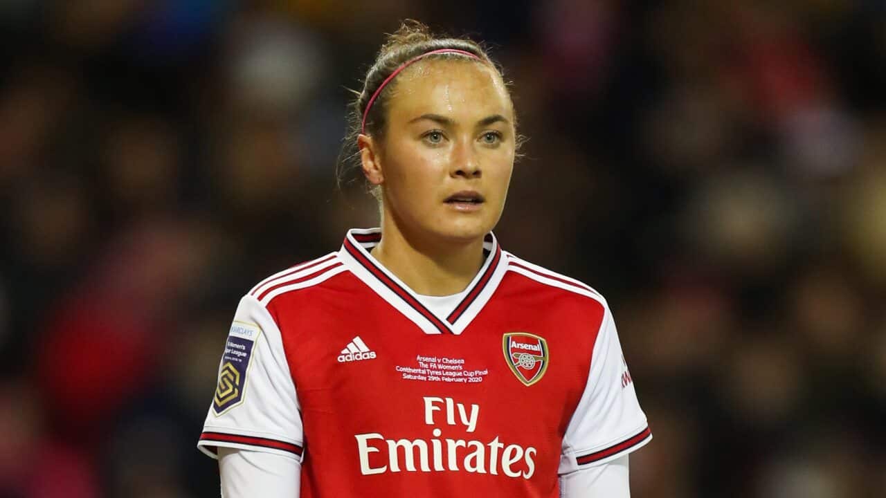 Caitlin Foord in action for Arsenal