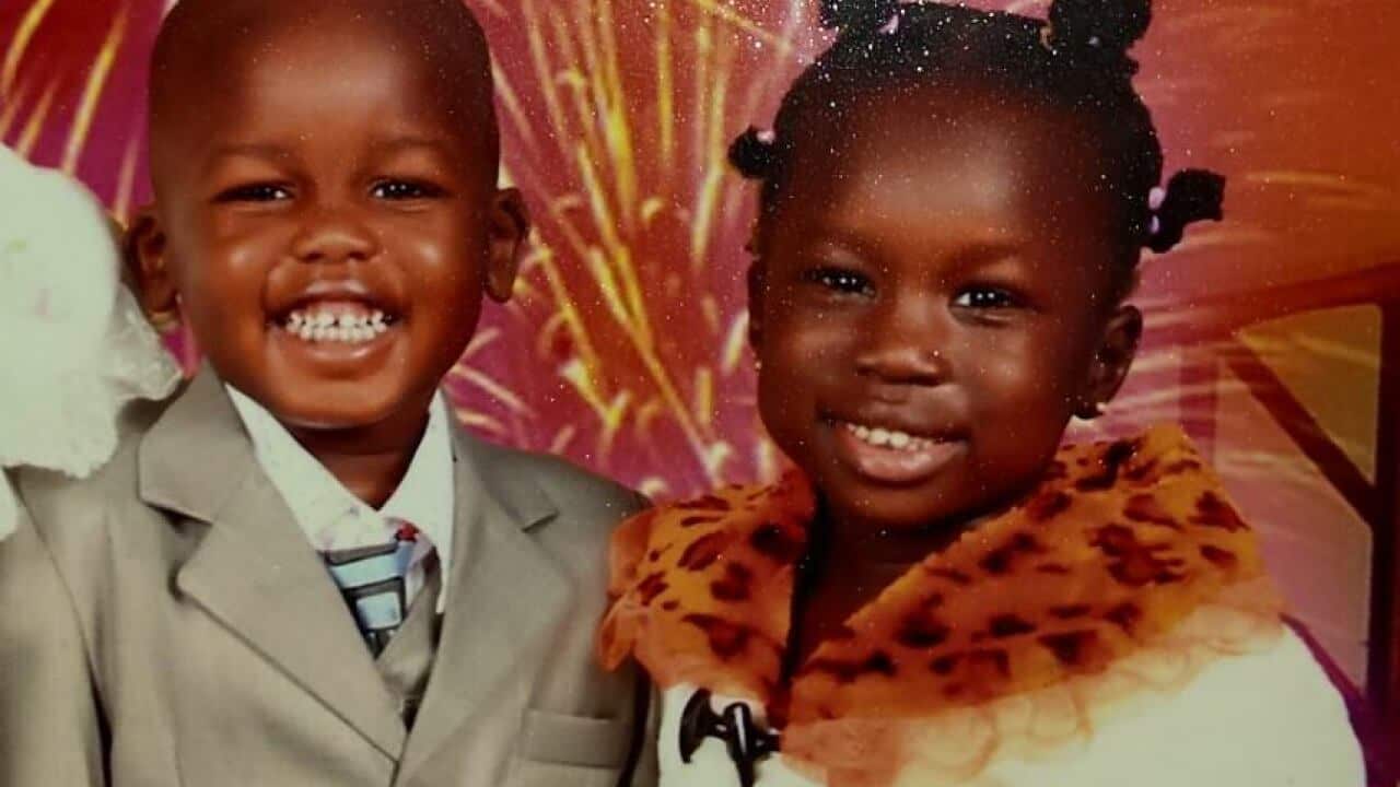 Anger and Madit who died yesterday after the car their mother was driving plugged into a river at Wyndham Vale