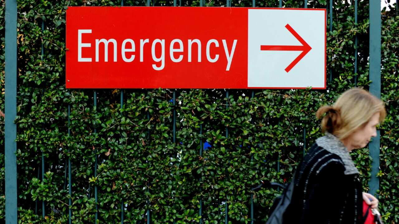 An emergency department sign