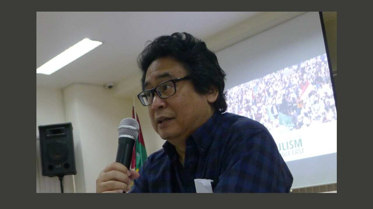 Prof Vedi Hadiz speaking at Roundtable, "Islamic Populism in Indonesia and he Middle East" in the Philippines, Oct 2017.