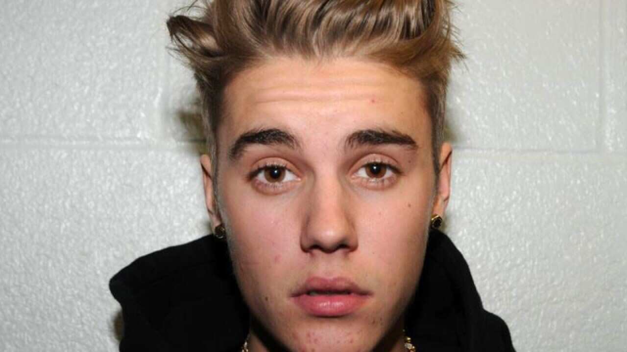 Justin Bieber mug shot.