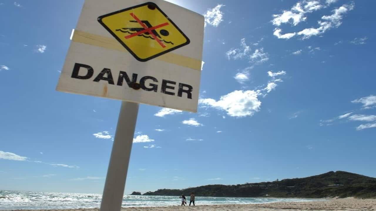 Byron Bay "danger" sign
