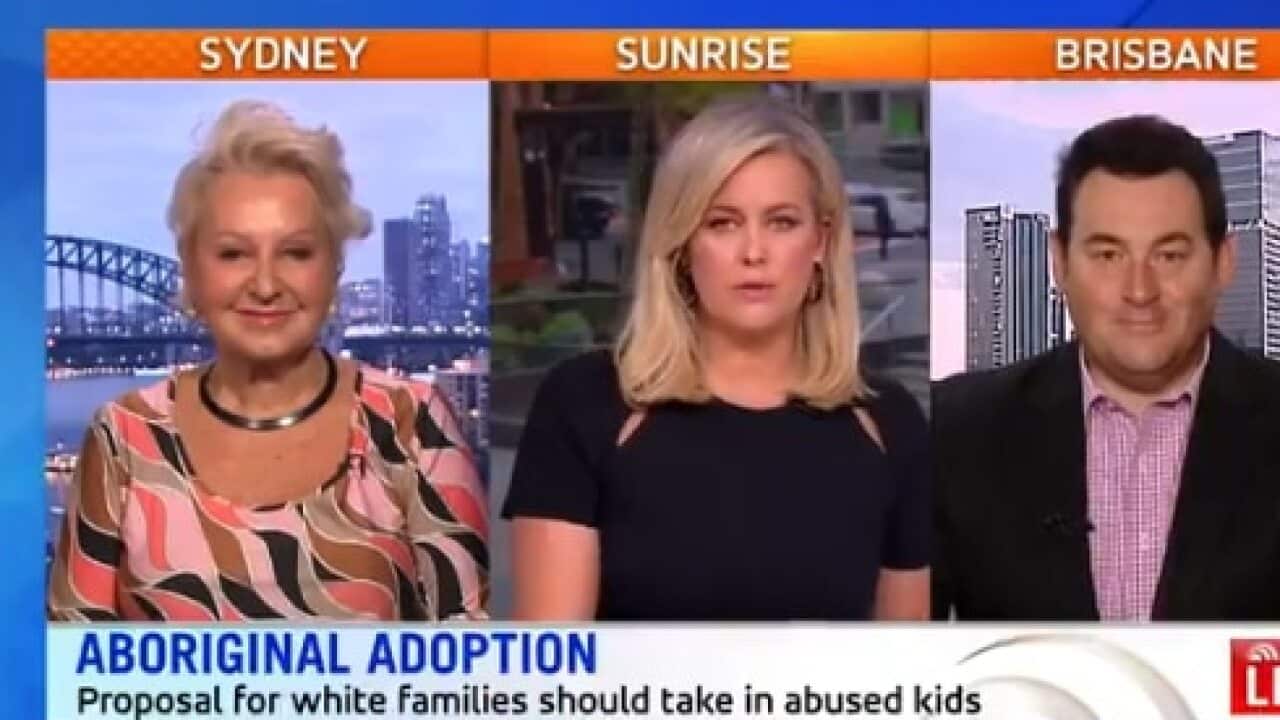 Sunrise, 13 March 2018. Prue MacSween and Ben Davis brought on as panelists to discuss adoption of Aboriginal children.