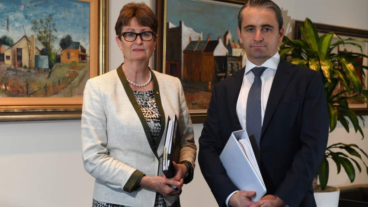 Commonwealth Bank of Australia chairwoman Catherine Livingstone (left) with CEO Matt Comyn