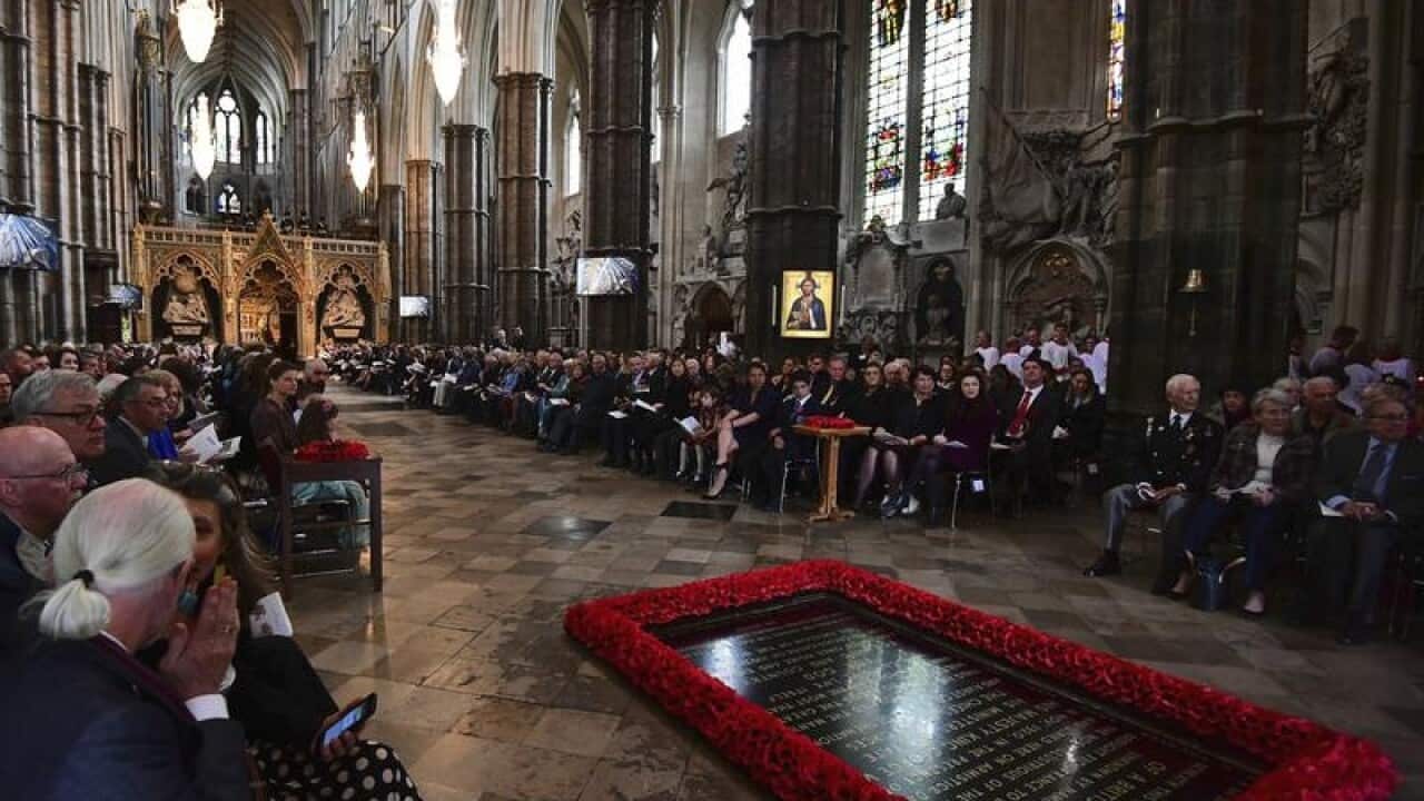 The service within Westminster Abbey