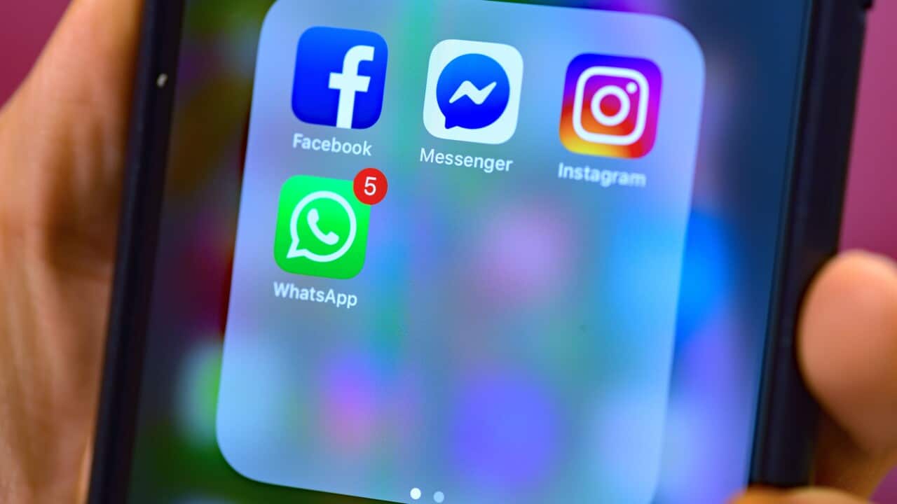 A phone screen with social media apps.