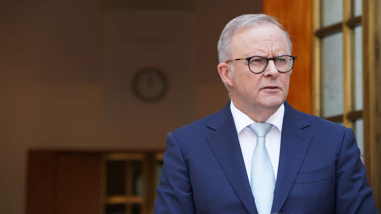 Prime Minister Anthony Albanese at a press conference at Parliament House in Canberra