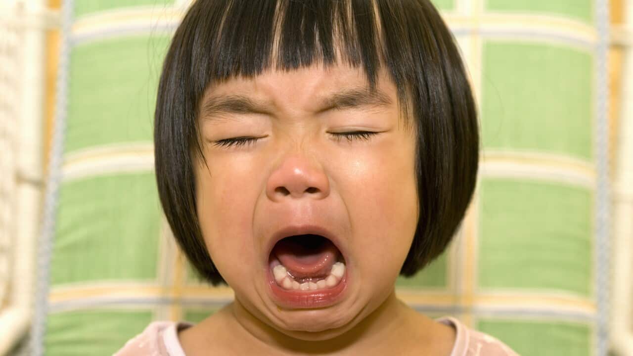 Girl (2-4) crying