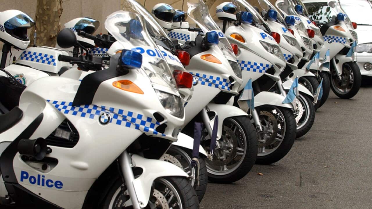 NSW Police motorbikes parked in Sydney