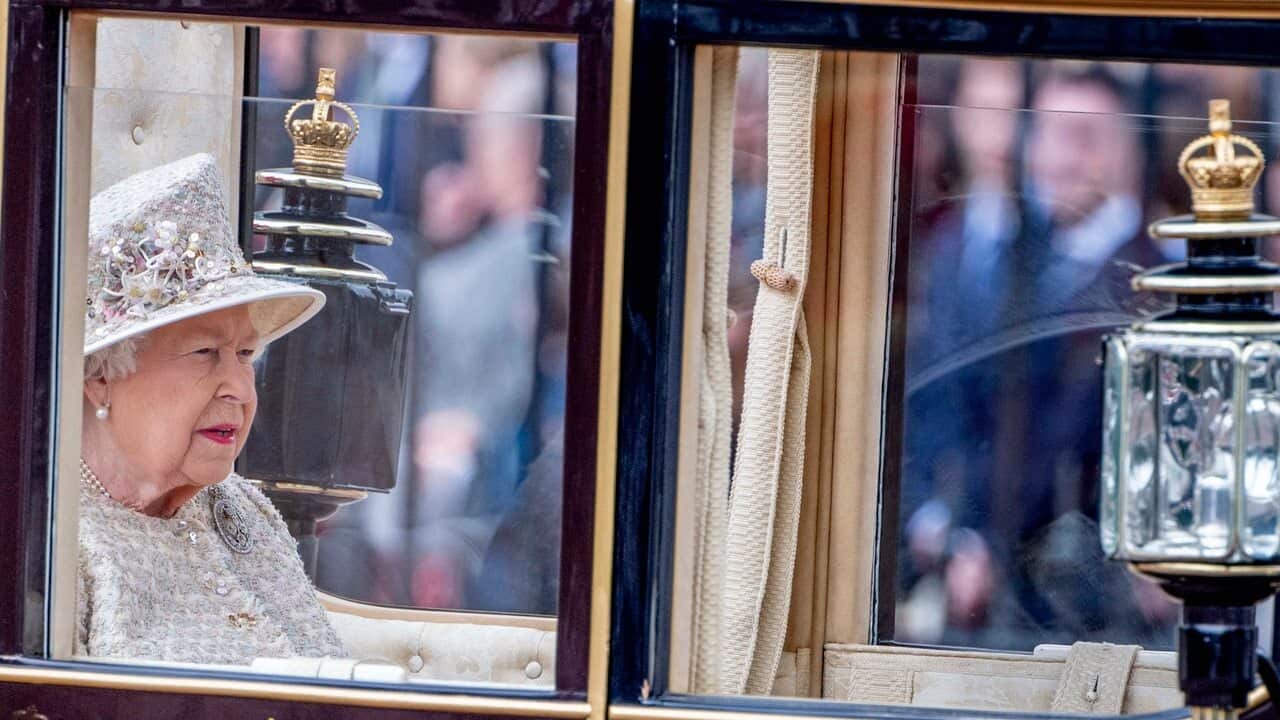 The Queen pictured during her birthday parade.