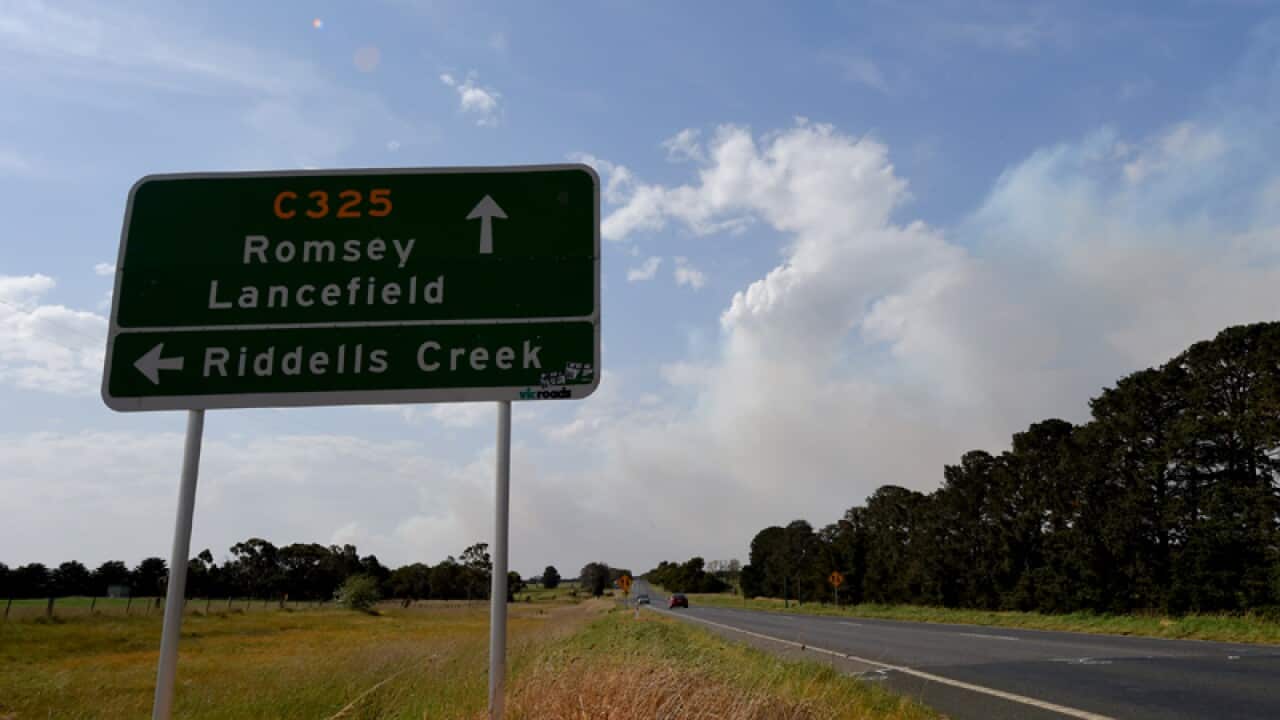 The view of the Lancefield fire seen from Monegeetta