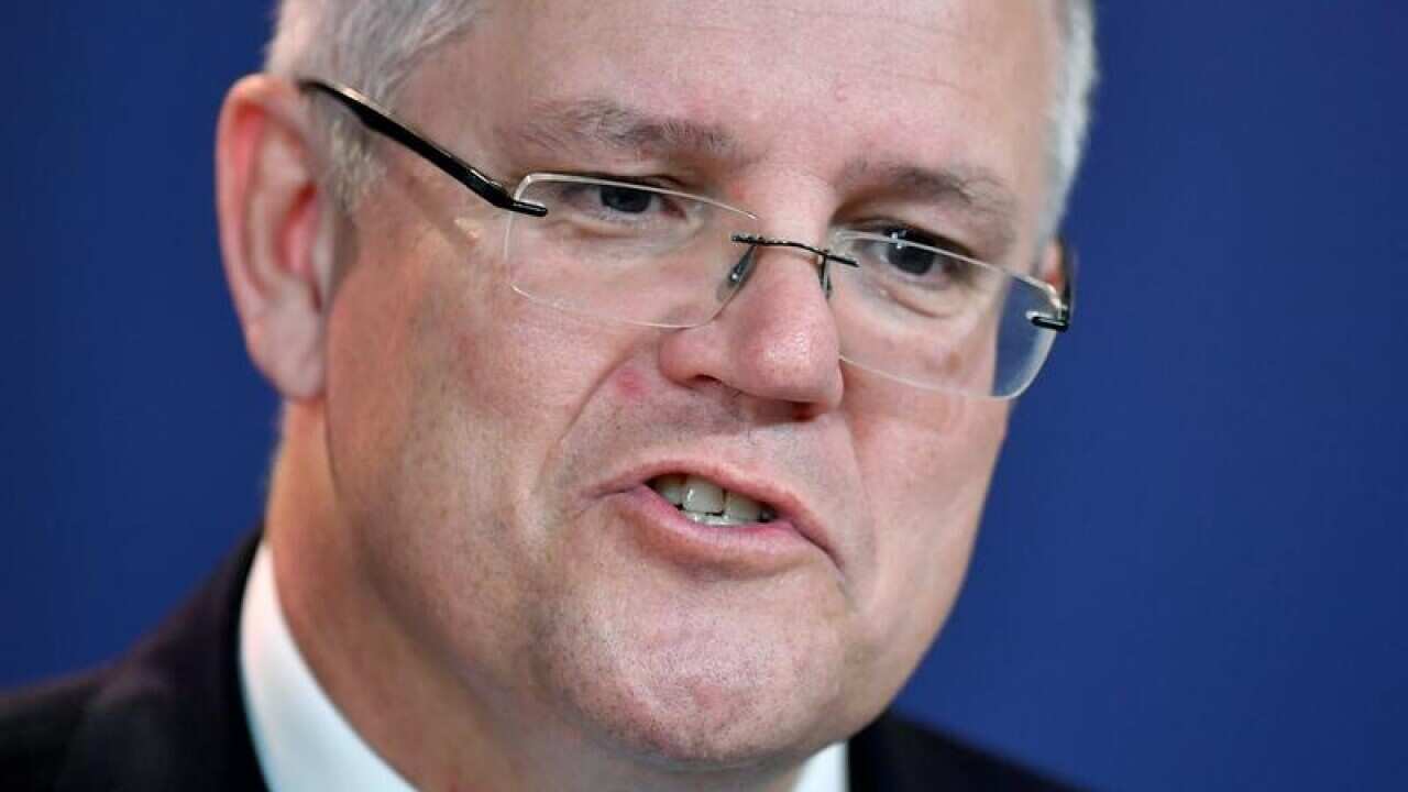 Treasurer Scott Morrison speaks.