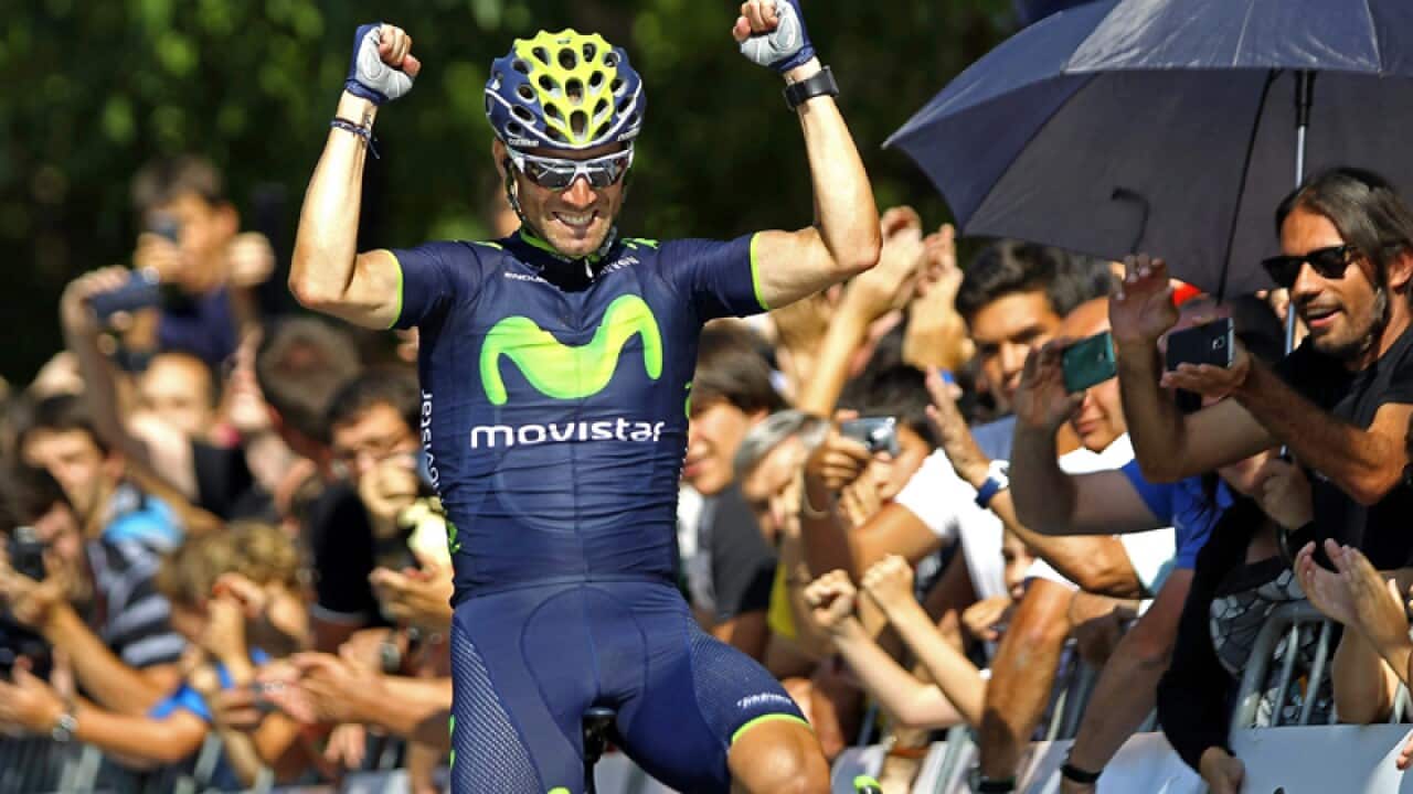 Spanish cyclist Alejandro Valverde of the Movistar team
