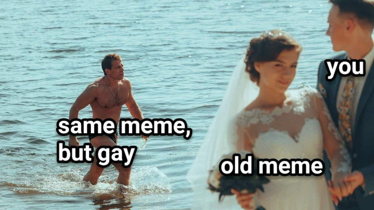 there-s-a-new-distracted-boyfriend-meme-and-it-s-very-gay-sbs-voices