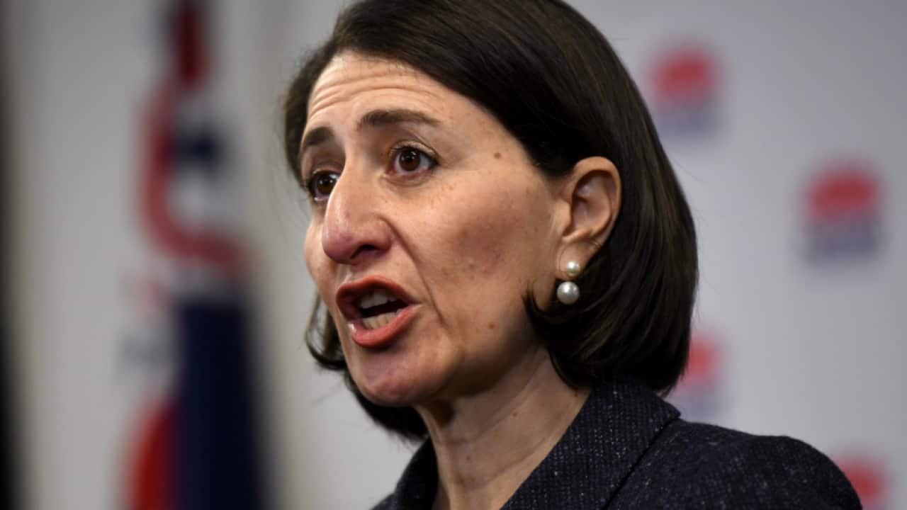 NSW Premier Gladys Berejiklian speaks to the media