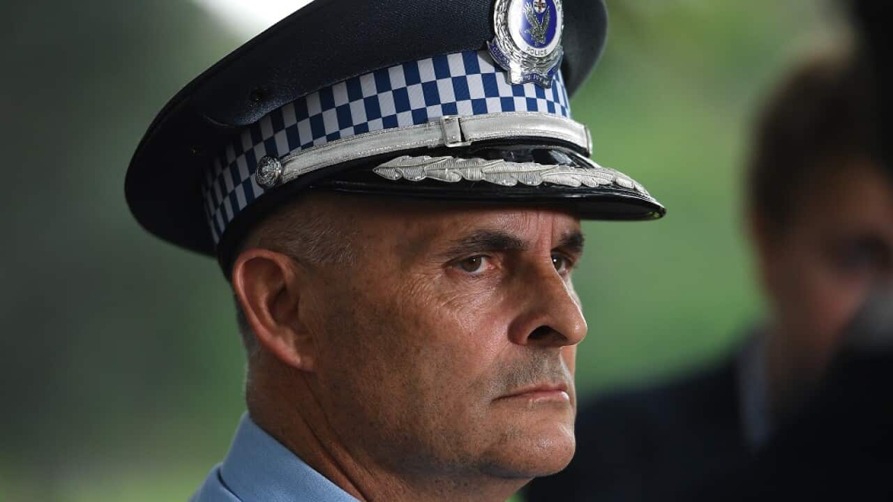 NSW Police Assistant Commissioner Stuart Smithspeaks to the media during a press conference in Sydney, Wednesday, November 10, 2021. Accused Sydney drug lord and fugitive Mostafa Baluch has been recaptured trying to cross the NSW border into Queensland af