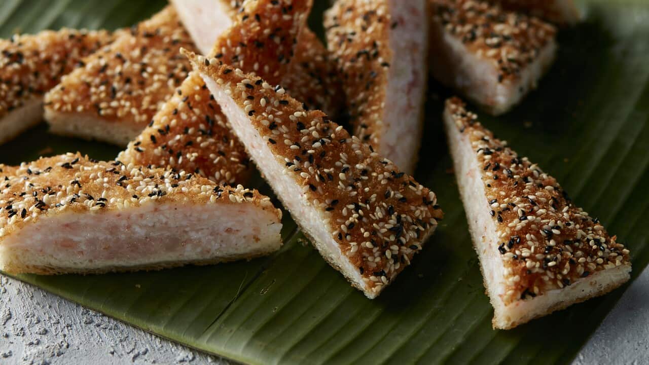 Crab and prawn sesame toasts