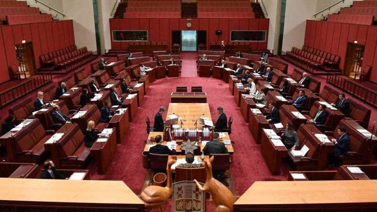 The Senate meets during a reduce sitting of Parliament amid the coronavirus pandemic.