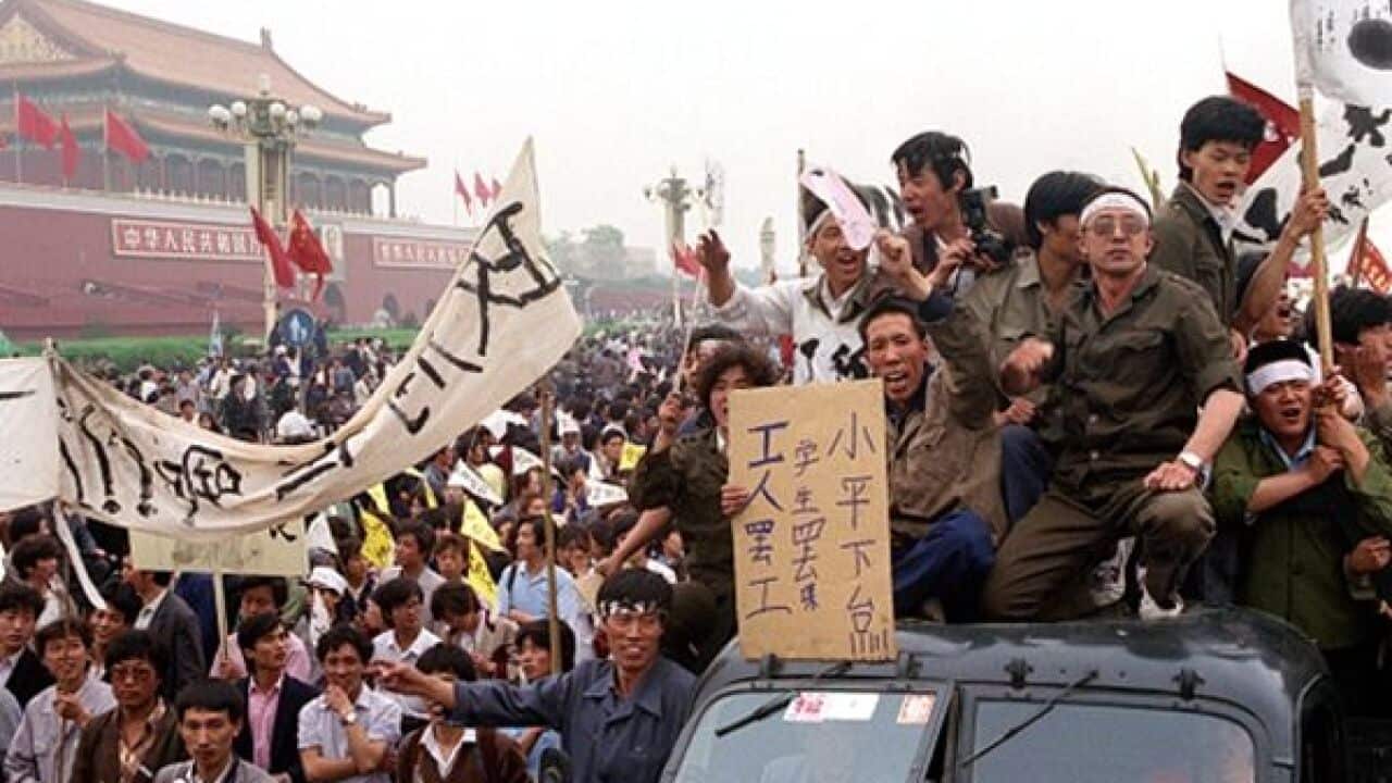 More than a million of Chinese workers filled the streets of Beijing on May 18, 1989 to support the students' pro-democracy movement and their hunger strike.