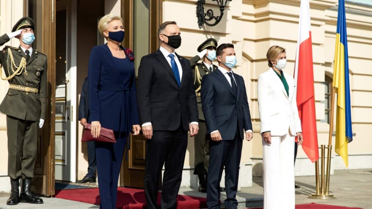 Polish President Andrzej Duda and Ukrainian President Volodymyr Zelenskyy, Kyiv.