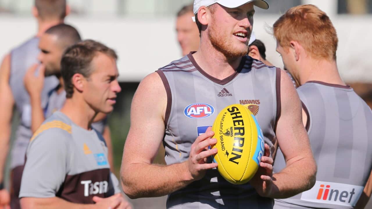Jarryd Roughead during Hawthorn AFL training at Waverley Park