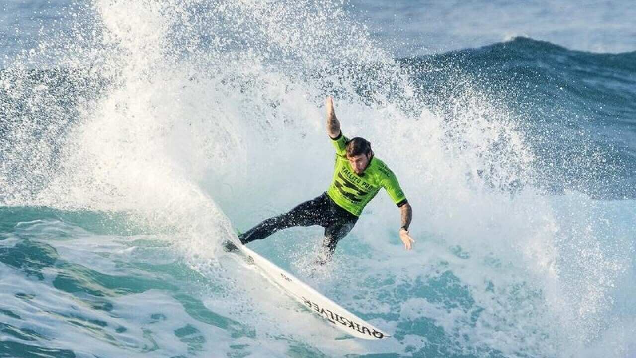 A file image of Australian surfer Mikey Wright at the Ballito Pro