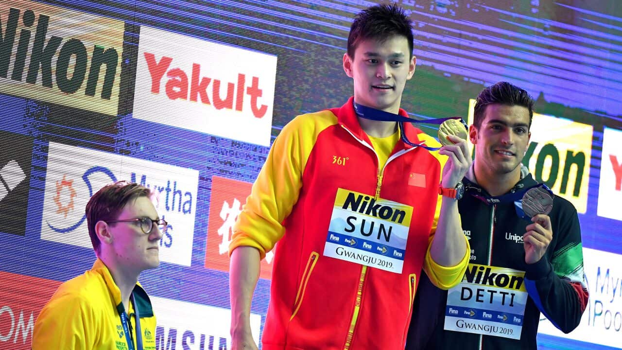 Australian swimmer Mack Horton refuses to stand on the podium with China’s Yang Sun,