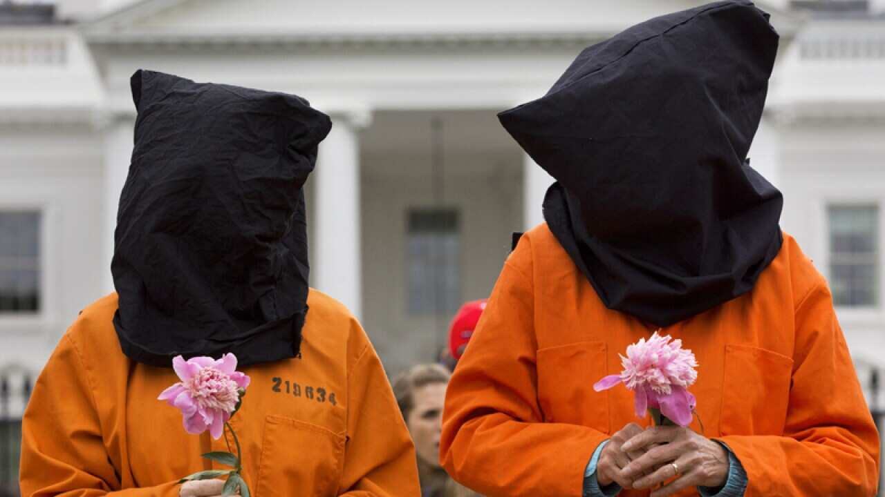 Protesters demonstrate against Guantanamo Bay