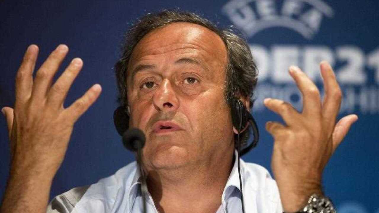 A file picture dated 18 June 2013 shows UEFA President Michel Platini during a press conference in Jerusalem, Israel.