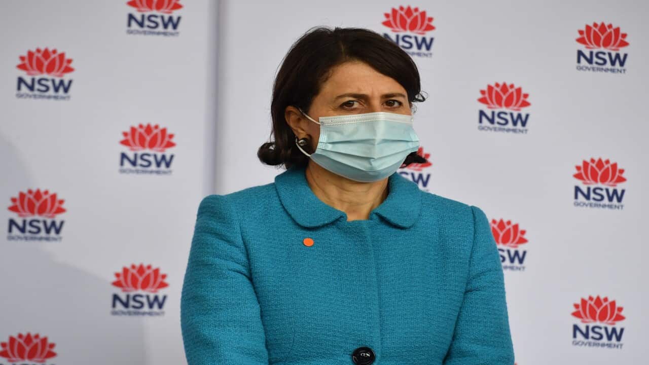 NSW Premier Gladys Berejiklian talks to the media during a COVID-19 update in Sydney, Tuesday, June 29, 2021. (AAP Image/Mick Tsikas) NO ARCHIVING